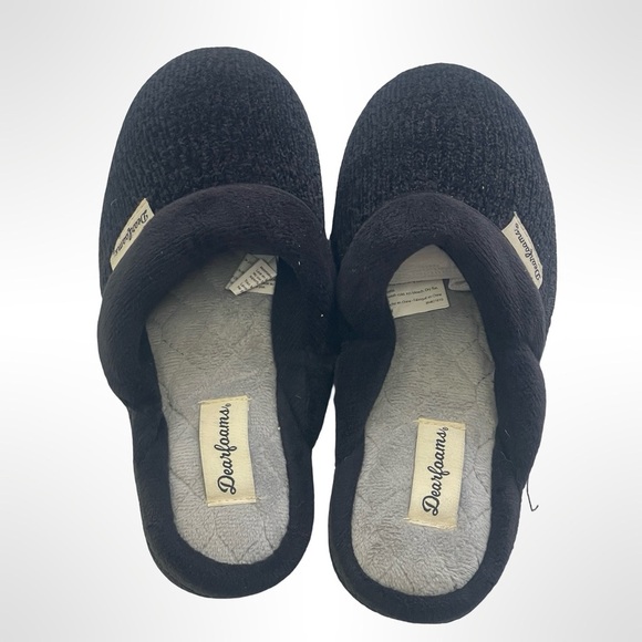 Black Dearfoams Comfy Slippers size 5.5 - Picture 4 of 5
